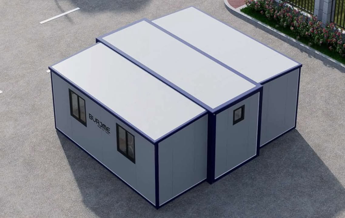 Burjme 40FT Tiny House to Live in,Portable Prefab House with 3 Bedroom,1 Full Equiped Bathroom and Kitchen,Prefabricated Container House for Adults,Foldable Mobile Home