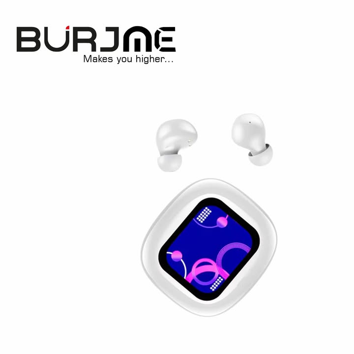 Burjme Wireless Earbuds ANC+ENC TWS Bluetooth5.4 Headphone Active Noise Cancelling Touch Screen Earphone Built-in Mic