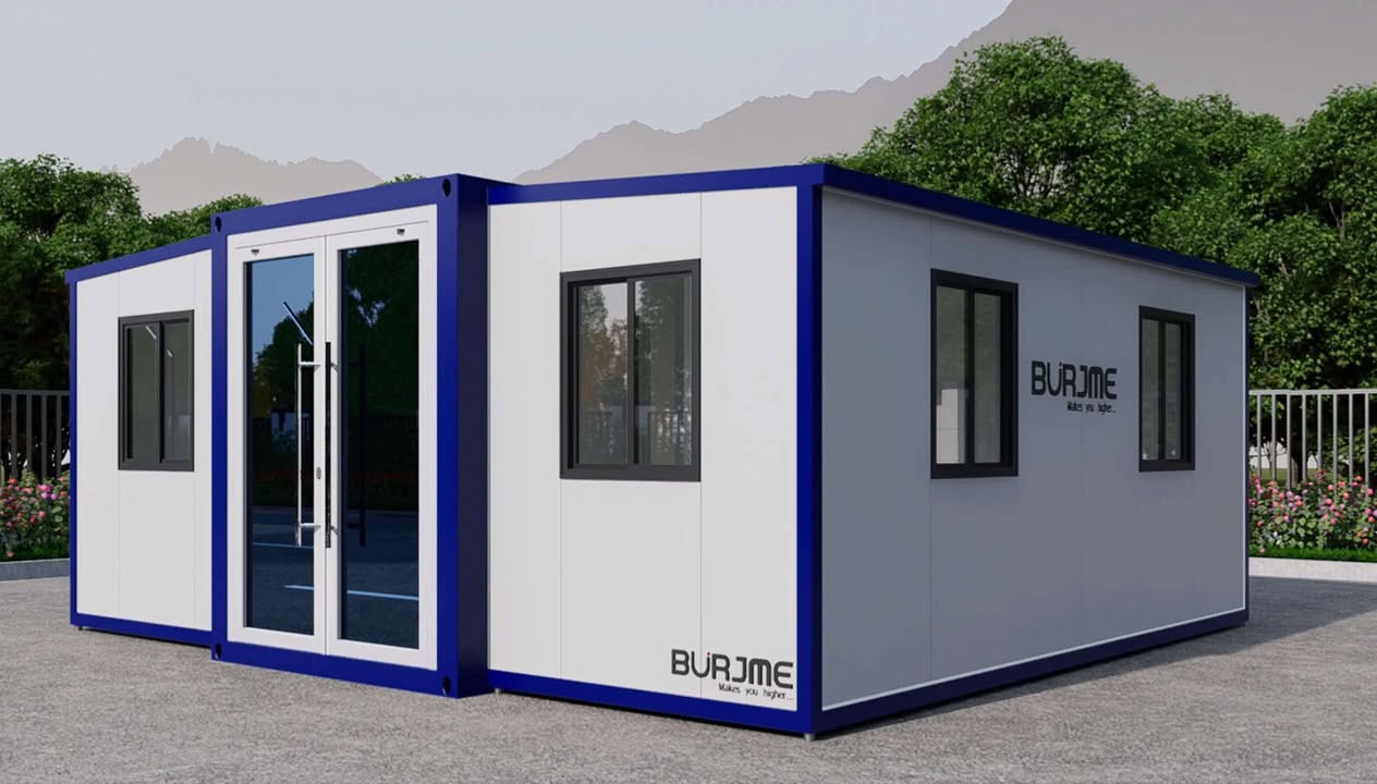 Burjme 40FT Tiny House to Live in,Portable Prefab House with 3 Bedroom,1 Full Equiped Bathroom and Kitchen,Prefabricated Container House for Adults,Foldable Mobile Home