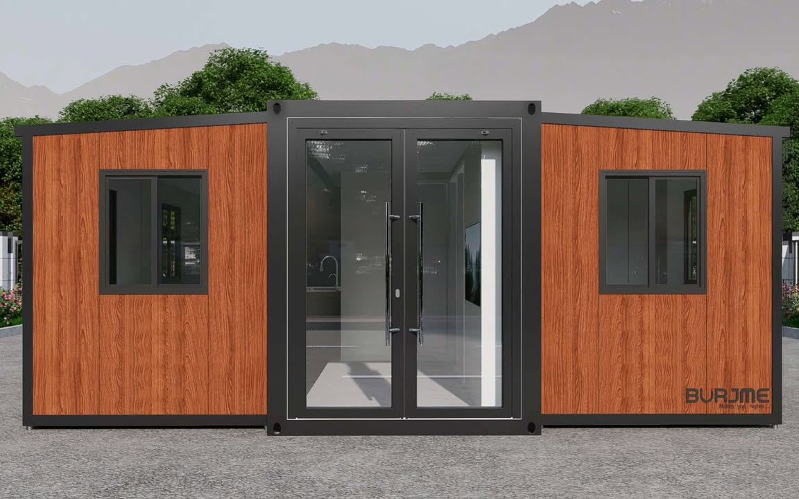 Burjme 40FT Tiny House to Live in,Portable Prefab House with 3 Bedroom,1 Full Equiped Bathroom and Kitchen,Prefabricated Container House for Adults,Foldable Mobile Home