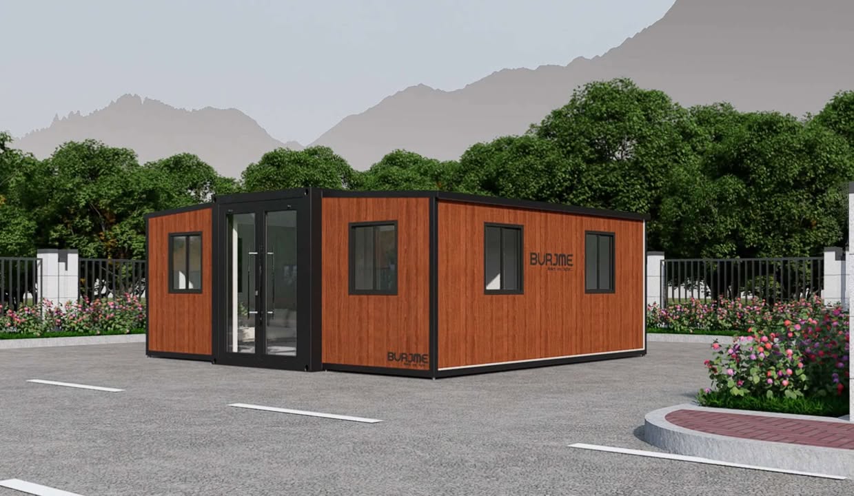 Burjme 40FT Tiny House to Live in,Portable Prefab House with 3 Bedroom,1 Full Equiped Bathroom and Kitchen,Prefabricated Container House for Adults,Foldable Mobile Home