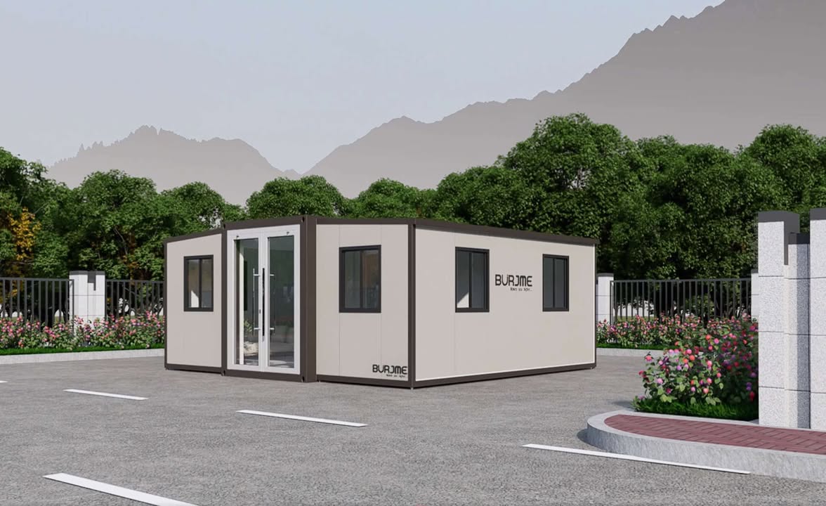 Burjme 40FT Tiny House to Live in,Portable Prefab House with 3 Bedroom,1 Full Equiped Bathroom and Kitchen,Prefabricated Container House for Adults,Foldable Mobile Home