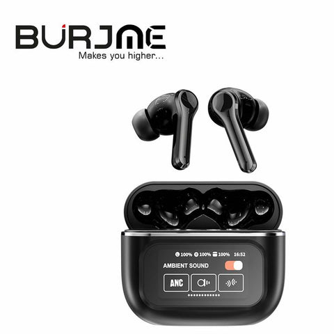 Burjme Touch Screen ANC Wireless Headset TWS Noise Cancelling Earbud Bluetooth Headphone 5.4 Support APP Long Battery life orignal airpods pro