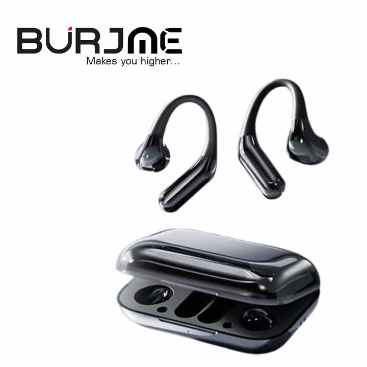 Burjme Wireless Earbuds Open Ear Clip on Earbuds Ear Clip on Earbud for Sport 18 Hours plat time Stereo Sound Open Ear Earbuds